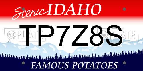 TP7Z8S Idaho License Plate