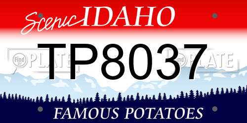 TP8037 Idaho License Plate