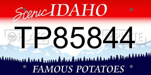 TP85844 Idaho License Plate