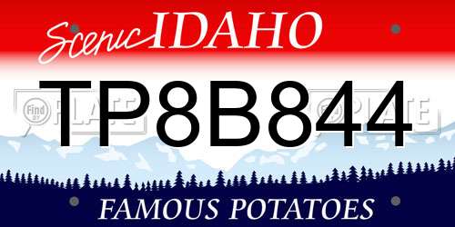 TP8B844 Idaho License Plate
