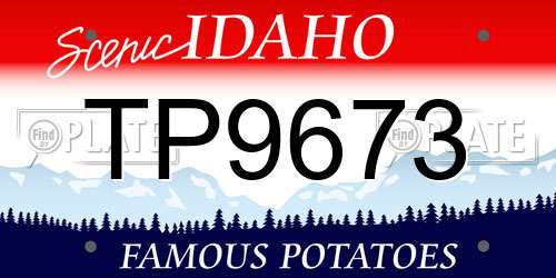 TP9673 Idaho License Plate