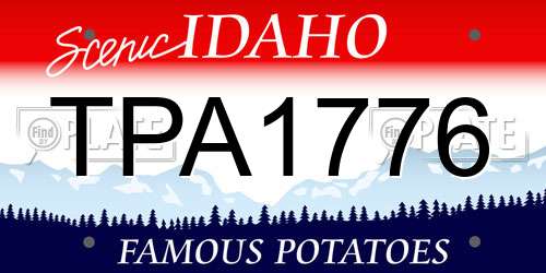TPA1776 Idaho License Plate