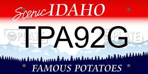 TPA92G Idaho License Plate