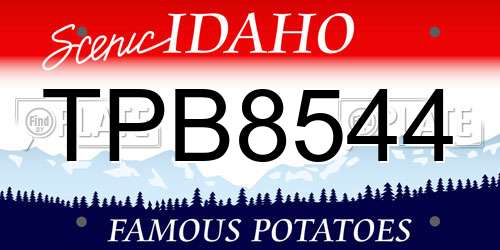 TPB8544 Idaho License Plate