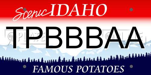 TPBBBAA Idaho License Plate
