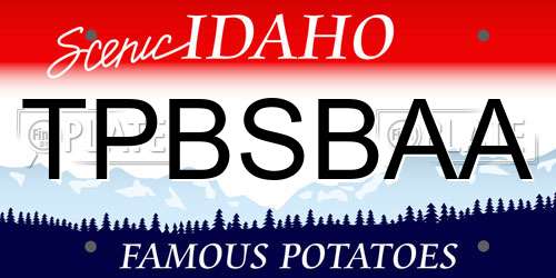 TPBSBAA Idaho License Plate