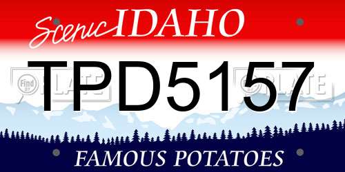 TPD5157 Idaho License Plate