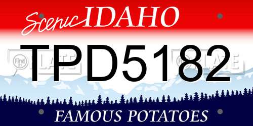 TPD5182 Idaho License Plate