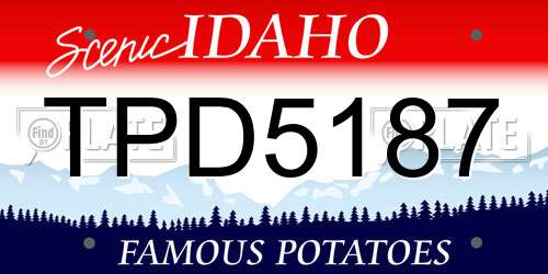TPD5187 Idaho License Plate