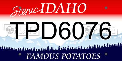 TPD6076 Idaho License Plate
