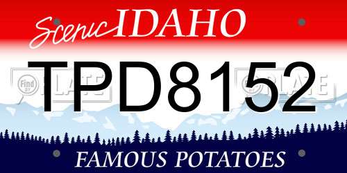 TPD8152 Idaho License Plate