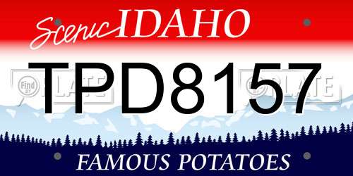 TPD8157 Idaho License Plate