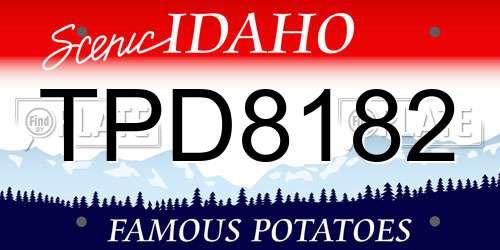 TPD8182 Idaho License Plate