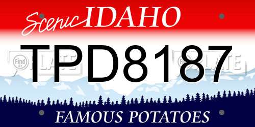 TPD8187 Idaho License Plate