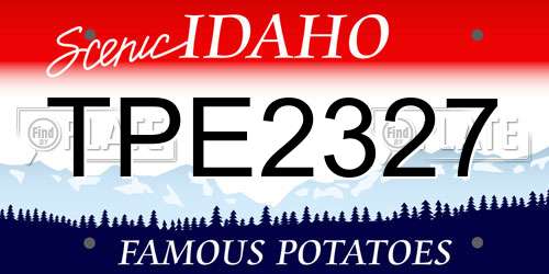 TPE2327 Idaho License Plate