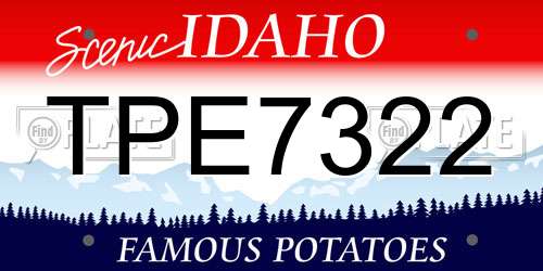 TPE7322 Idaho License Plate