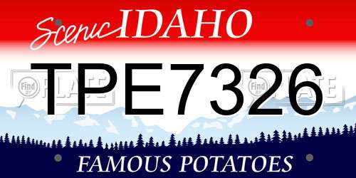TPE7326 Idaho License Plate