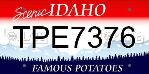 TPE7376 Idaho License Plate