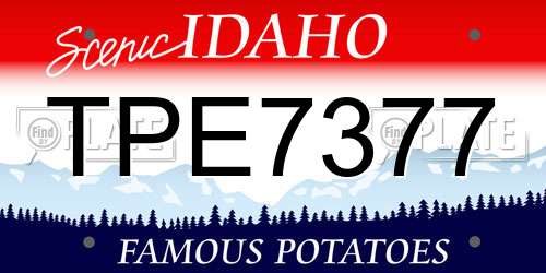 TPE7377 Idaho License Plate