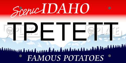 TPETETT Idaho License Plate