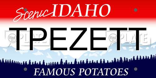 TPEZETT Idaho License Plate