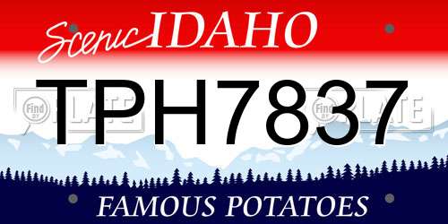 TPH7837 Idaho License Plate