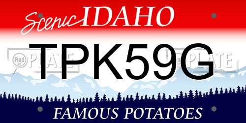 TPK59G Idaho License Plate