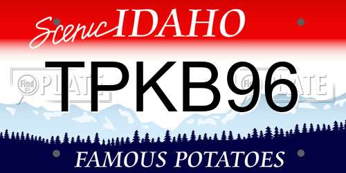 TPKB96 Idaho License Plate