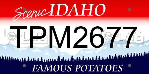 TPM2677 Idaho License Plate