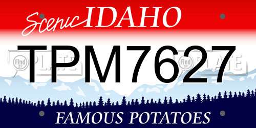 TPM7627 Idaho License Plate