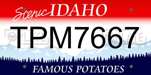 TPM7667 Idaho License Plate
