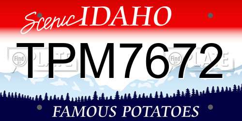 TPM7672 Idaho License Plate