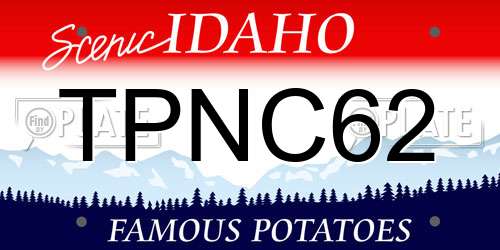 TPNC62 Idaho License Plate