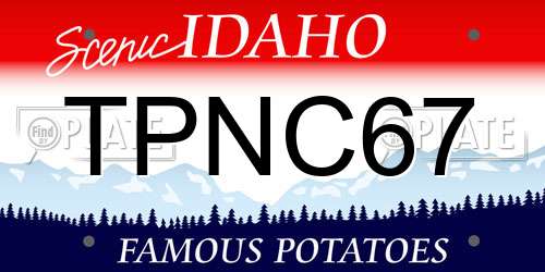 TPNC67 Idaho License Plate