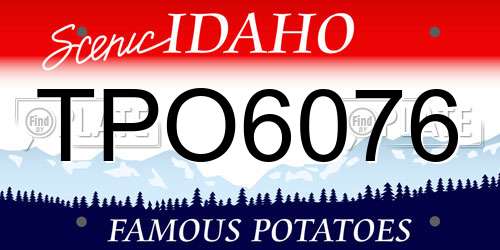 TPO6076 Idaho License Plate