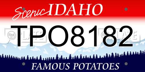 TPO8182 Idaho License Plate