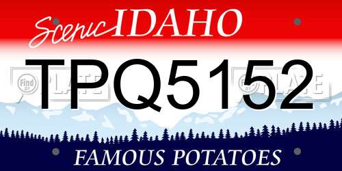 TPQ5152 Idaho License Plate