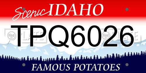 TPQ6026 Idaho License Plate