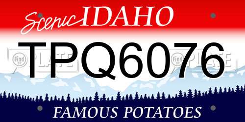 TPQ6076 Idaho License Plate