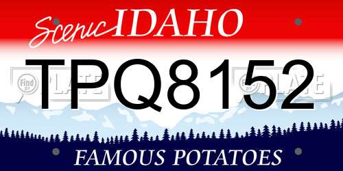 TPQ8152 Idaho License Plate
