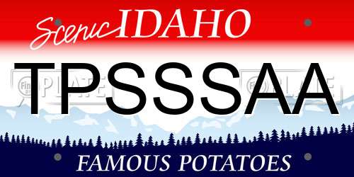 TPSSSAA Idaho License Plate
