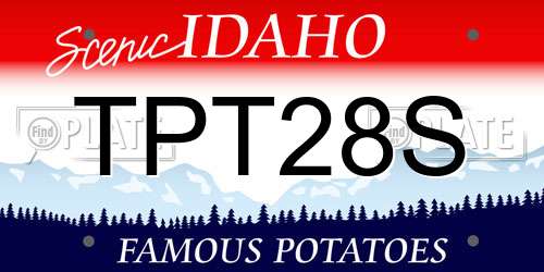 TPT28S Idaho License Plate