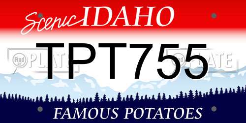 TPT755 Idaho License Plate