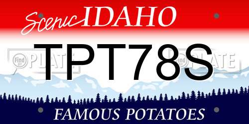 TPT78S Idaho License Plate