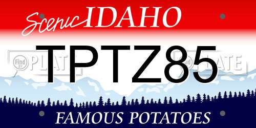 TPTZ85 Idaho License Plate