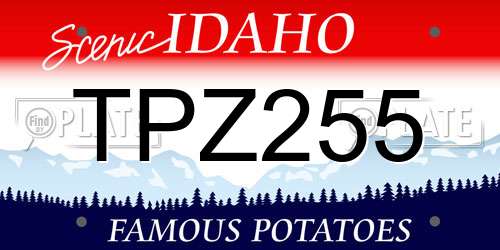 TPZ255 Idaho License Plate
