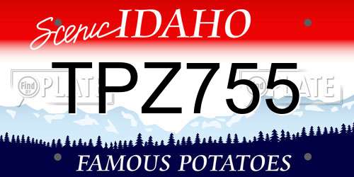 TPZ755 Idaho License Plate