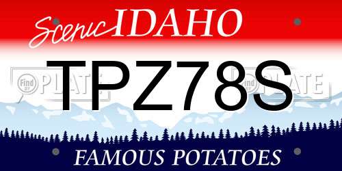 TPZ78S Idaho License Plate