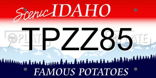 TPZZ85 Idaho License Plate