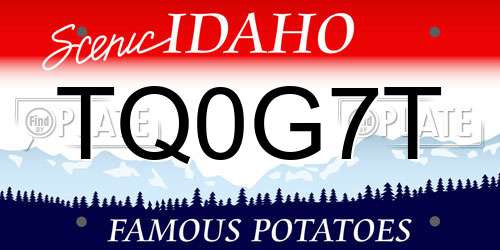TQ0G7T Idaho License Plate